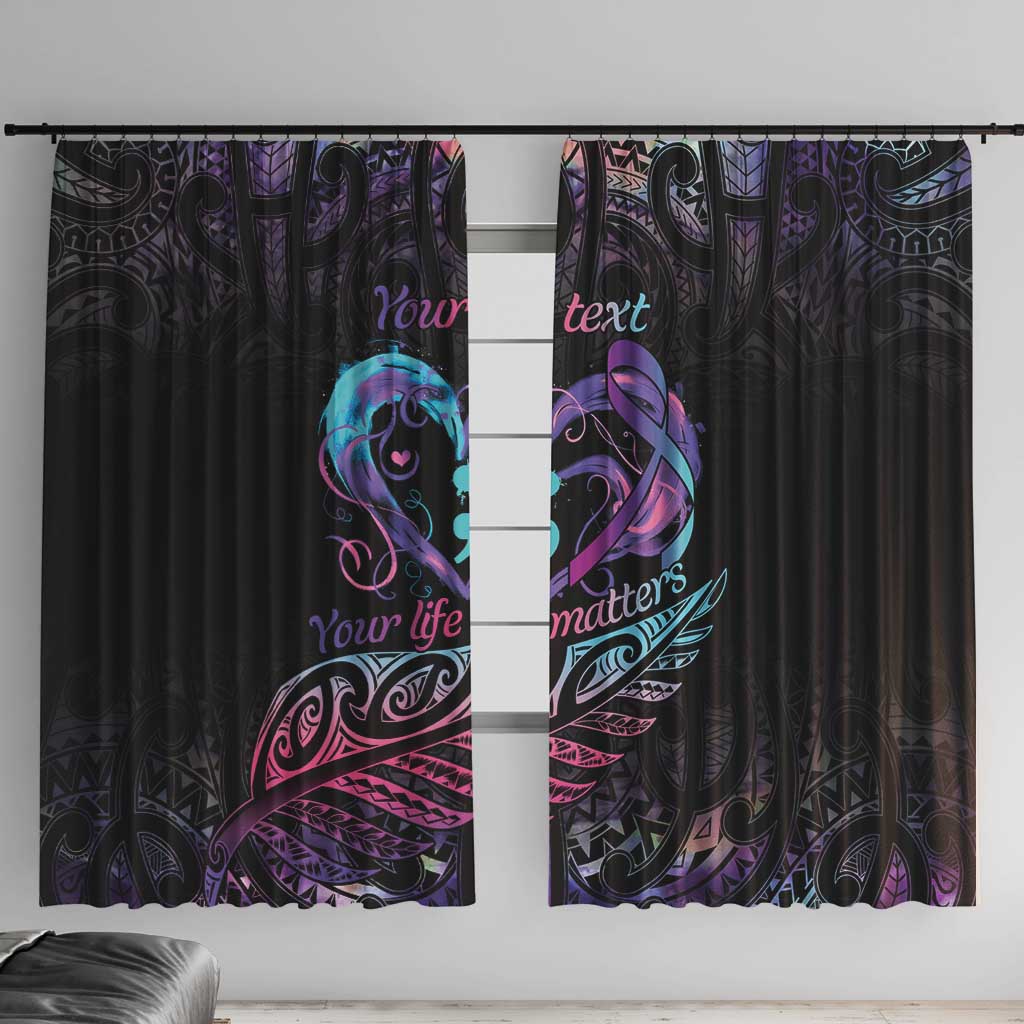 Personalised Your Life Matters Window Curtain Suicide Prevention Awareness Semicolon Heart