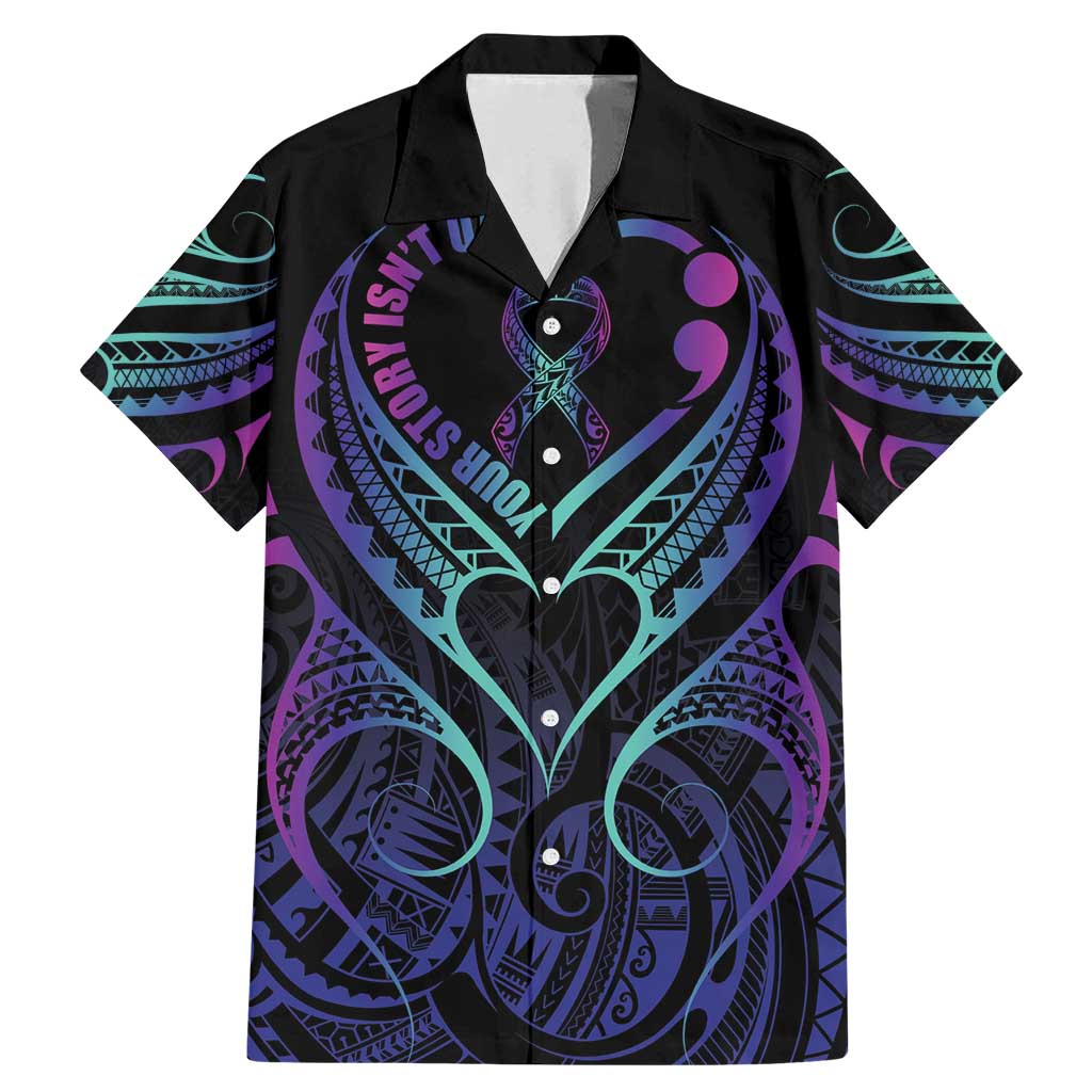 Personalised Your Story Isn't Over Family Matching Mermaid Dress and Hawaiian Shirt Suicide Prevention Awareness Semicolon Heart