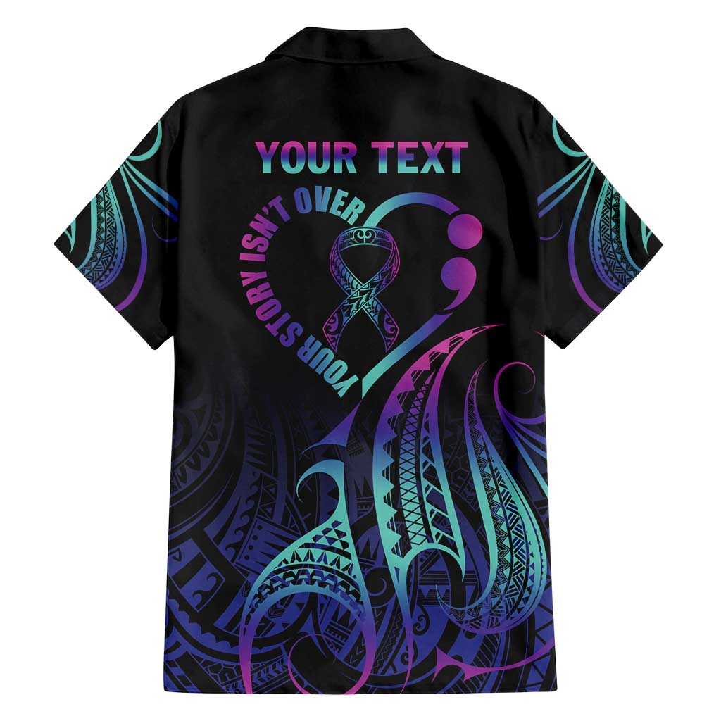Personalised Your Story Isn't Over Family Matching Tank Maxi Dress and Hawaiian Shirt Suicide Prevention Awareness Semicolon Heart