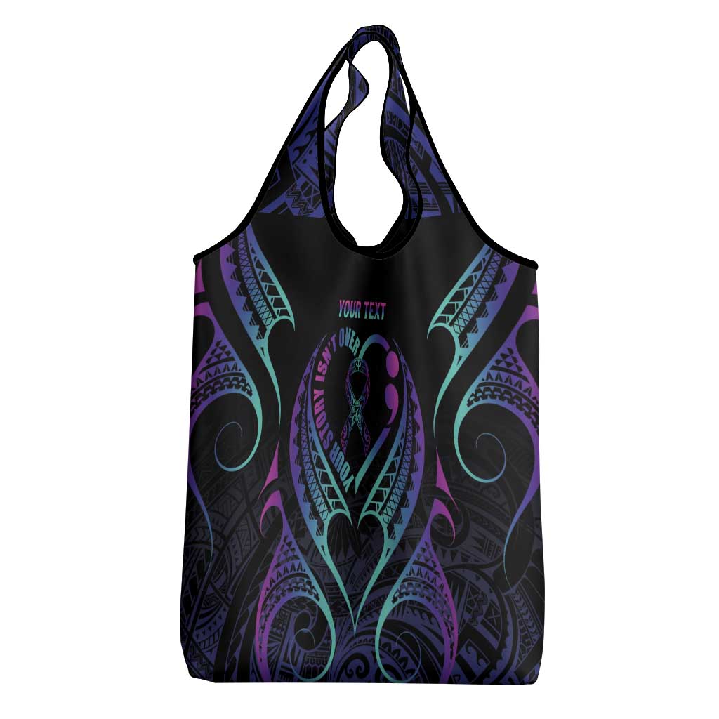 Personalised Your Story Isn't Over Grocery Bag Suicide Prevention Awareness Semicolon Heart