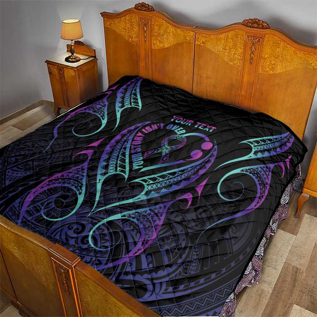 Personalised Your Story Isn't Over Quilt Suicide Prevention Awareness Semicolon Heart