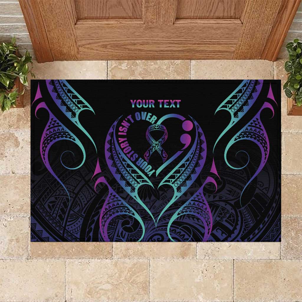Personalised Your Story Isn't Over Rubber Doormat Suicide Prevention Awareness Semicolon Heart