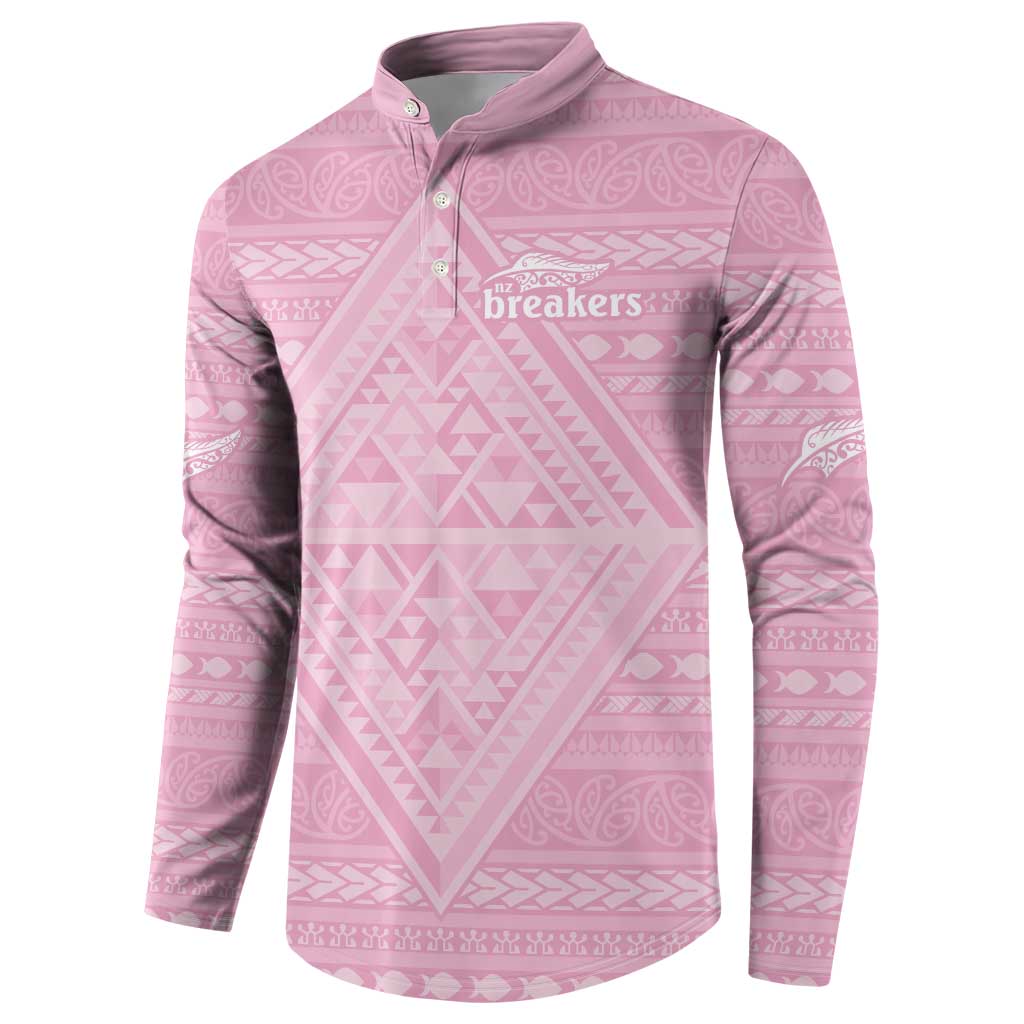 Custom New Zealand Basketball Indigenous Button Sweatshirt - Polynesian Pride