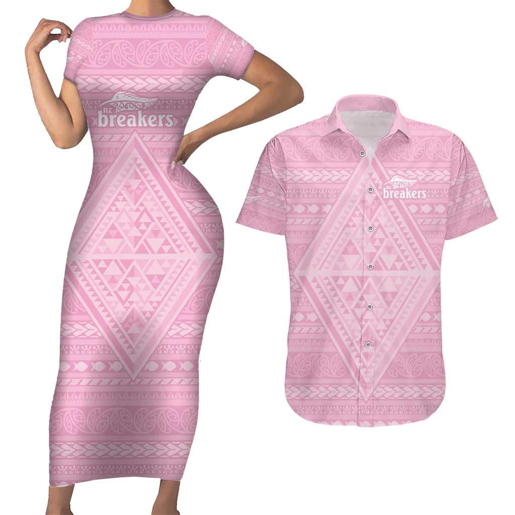 Custom New Zealand Basketball Indigenous Couples Matching Short Sleeve Bodycon Dress and Hawaiian Shirt - Polynesian Pride