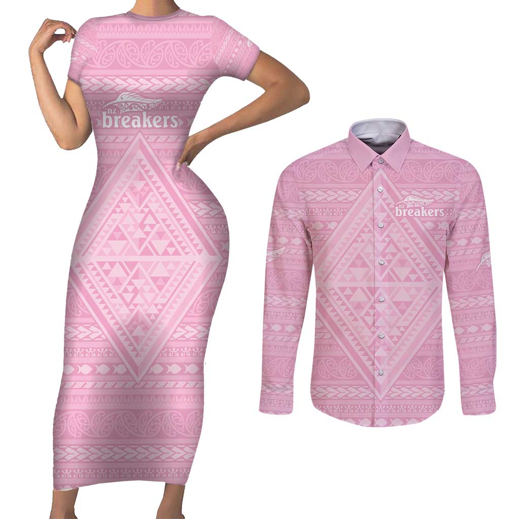 Custom New Zealand Basketball Indigenous Couples Matching Short Sleeve Bodycon Dress and Long Sleeve Button Shirt - Polynesian Pride