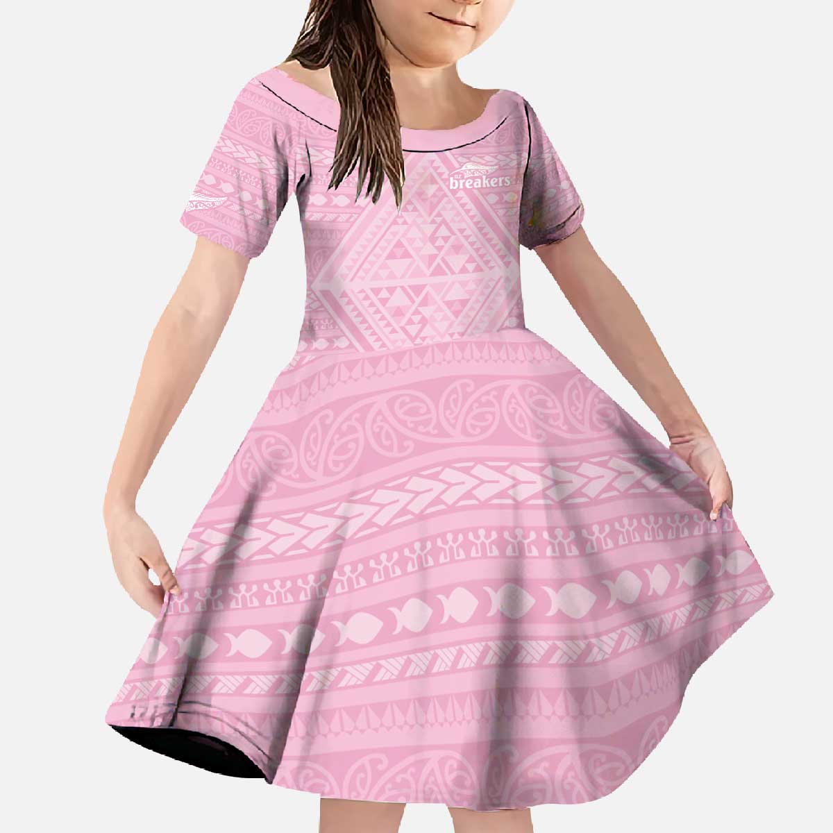 Custom New Zealand Basketball Indigenous Family Matching Off The Shoulder Long Sleeve Dress and Hawaiian Shirt - Polynesian Pride