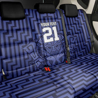 Custom Basketball New Zealand Back Car Seat Cover Blue Maori Ta Moko Indigenous - Polynesian Pride