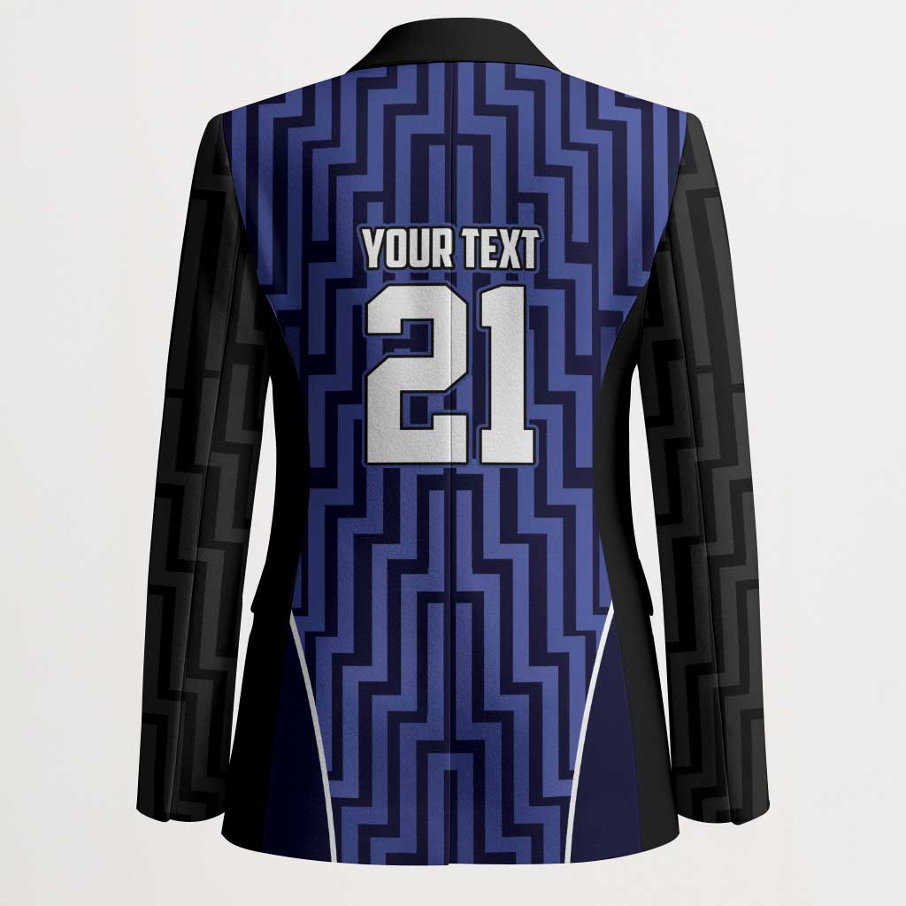 Custom Basketball New Zealand Blazer Blue Maori Ta Moko Indigenous - Polynesian Pride