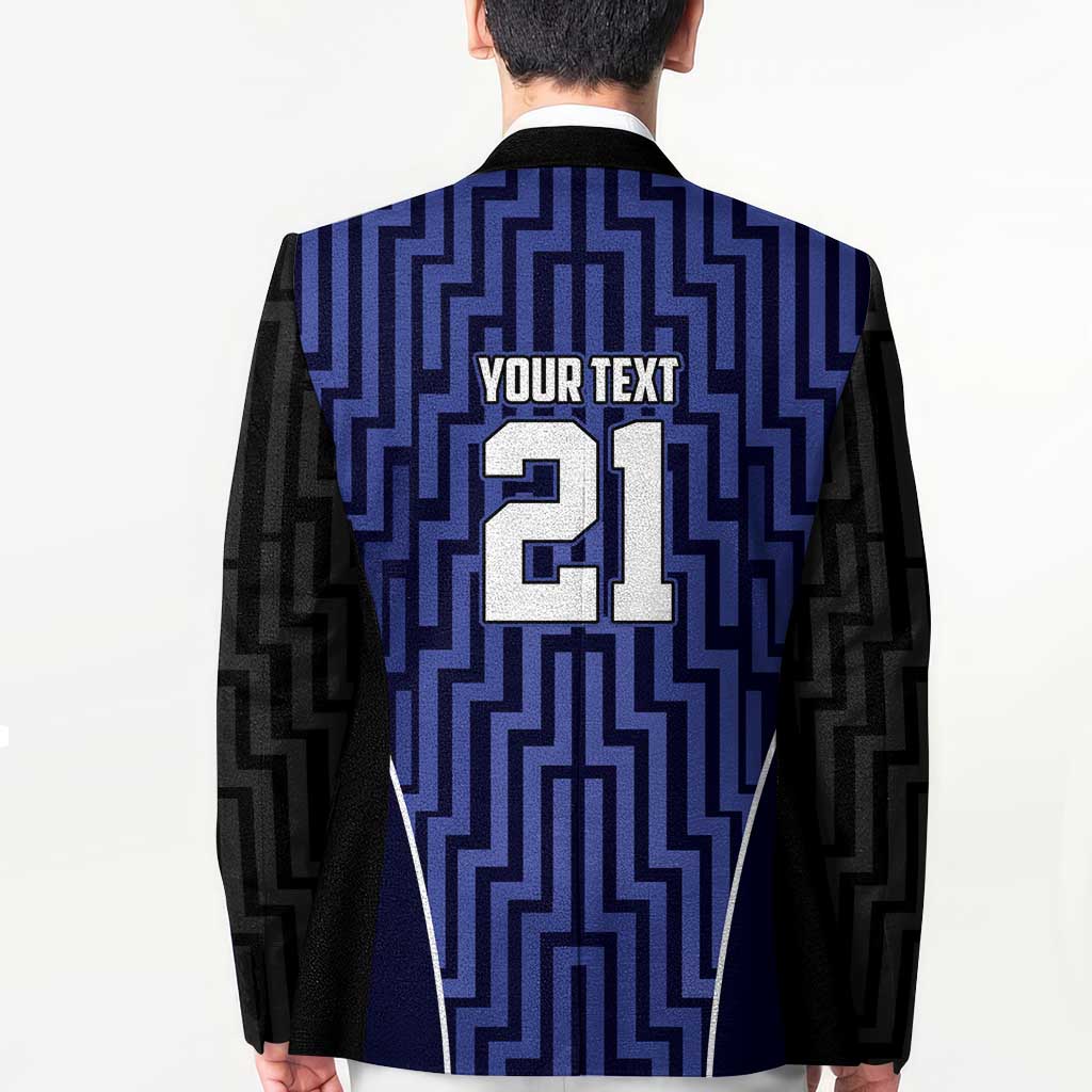 Custom Basketball New Zealand Blazer Blue Maori Ta Moko Indigenous - Polynesian Pride