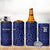 Custom Basketball New Zealand 4 in 1 Can Cooler Tumbler Blue Maori Ta Moko Indigenous - Polynesian Pride