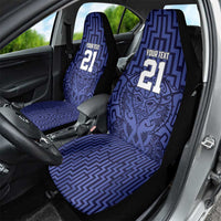 Custom Basketball New Zealand Car Seat Cover Blue Maori Ta Moko Indigenous - Polynesian Pride