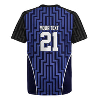 Custom Basketball New Zealand Rugby Jersey Blue Maori Ta Moko Indigenous - Polynesian Pride