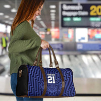 Custom Basketball New Zealand Travel Bag Blue Maori Ta Moko Indigenous - Polynesian Pride