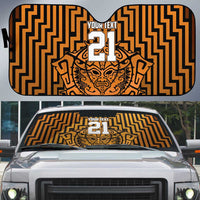 Custom Basketball New Zealand Auto Sun Shade Gold Maori Ta Moko Indigenous - Polynesian Pride