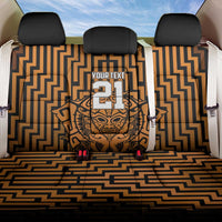 Custom Basketball New Zealand Back Car Seat Cover Gold Maori Ta Moko Indigenous - Polynesian Pride