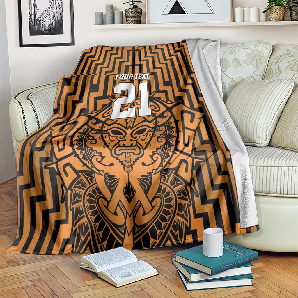 Custom Basketball New Zealand Blanket Gold Maori Ta Moko Indigenous - Polynesian Pride