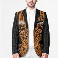 Custom Basketball New Zealand Blazer Gold Maori Ta Moko Indigenous - Polynesian Pride