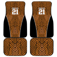 Custom Basketball New Zealand Car Mats Gold Maori Ta Moko Indigenous - Polynesian Pride