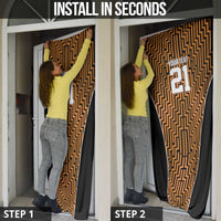 Custom Basketball New Zealand Door Cover Gold Maori Ta Moko Indigenous - Polynesian Pride