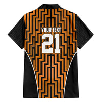 Custom Basketball New Zealand Family Matching Off The Shoulder Long Sleeve Dress and Hawaiian Shirt Gold Maori Ta Moko Indigenous - Polynesian Pride