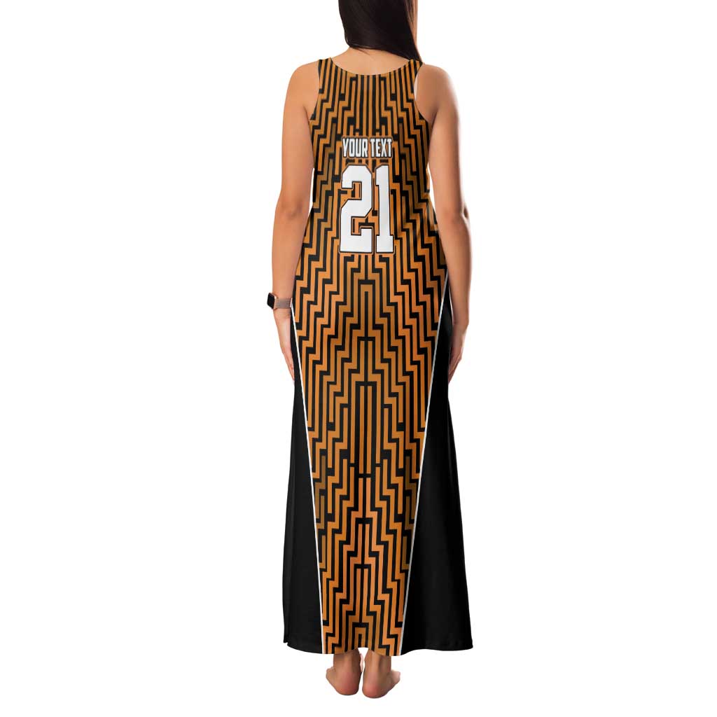Custom Basketball New Zealand Family Matching Tank Maxi Dress and Hawaiian Shirt Gold Maori Ta Moko Indigenous - Polynesian Pride