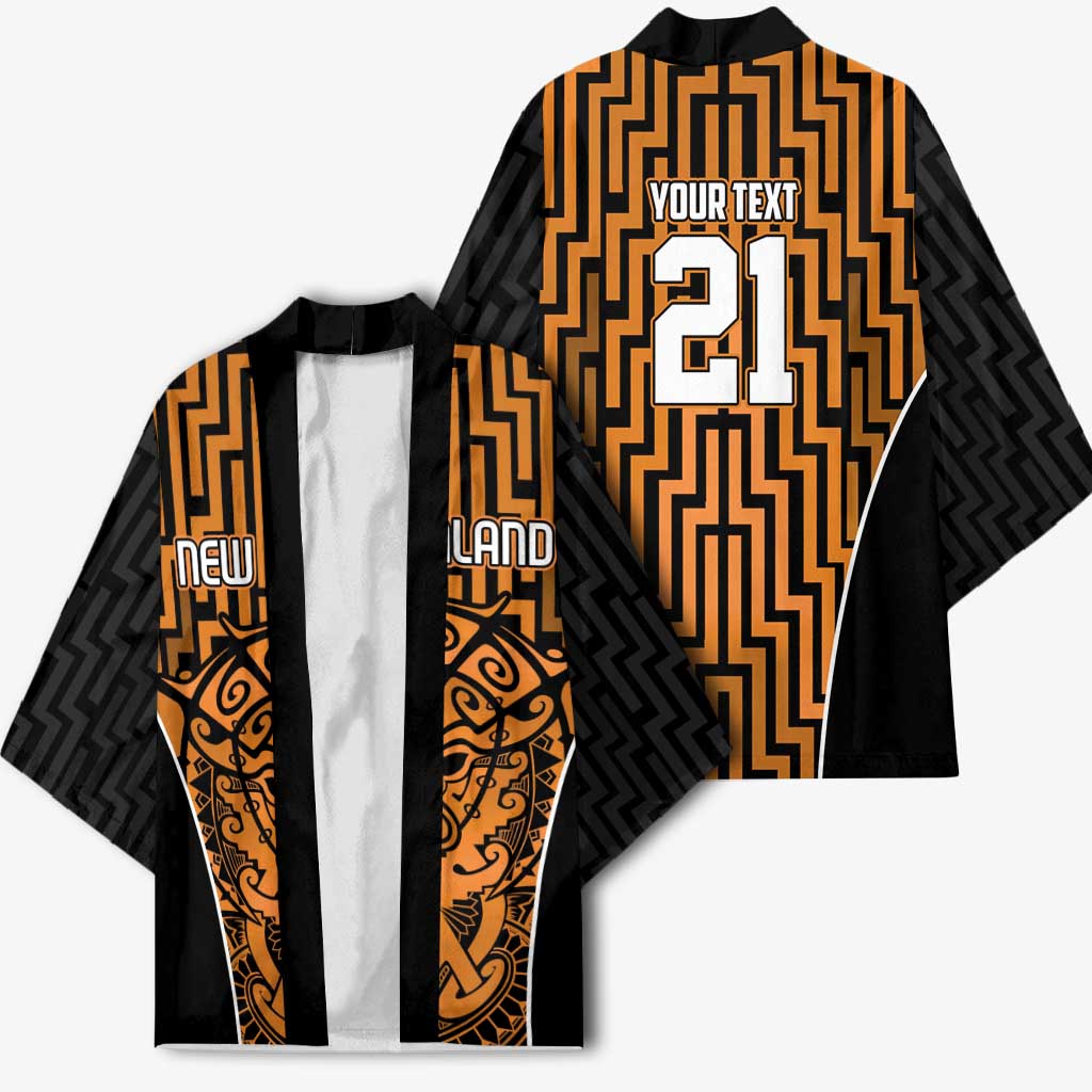 Custom Basketball New Zealand Kimono Gold Maori Ta Moko Indigenous - Polynesian Pride