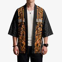 Custom Basketball New Zealand Kimono Gold Maori Ta Moko Indigenous - Polynesian Pride