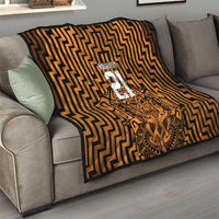 Custom Basketball New Zealand Quilt Gold Maori Ta Moko Indigenous - Polynesian Pride