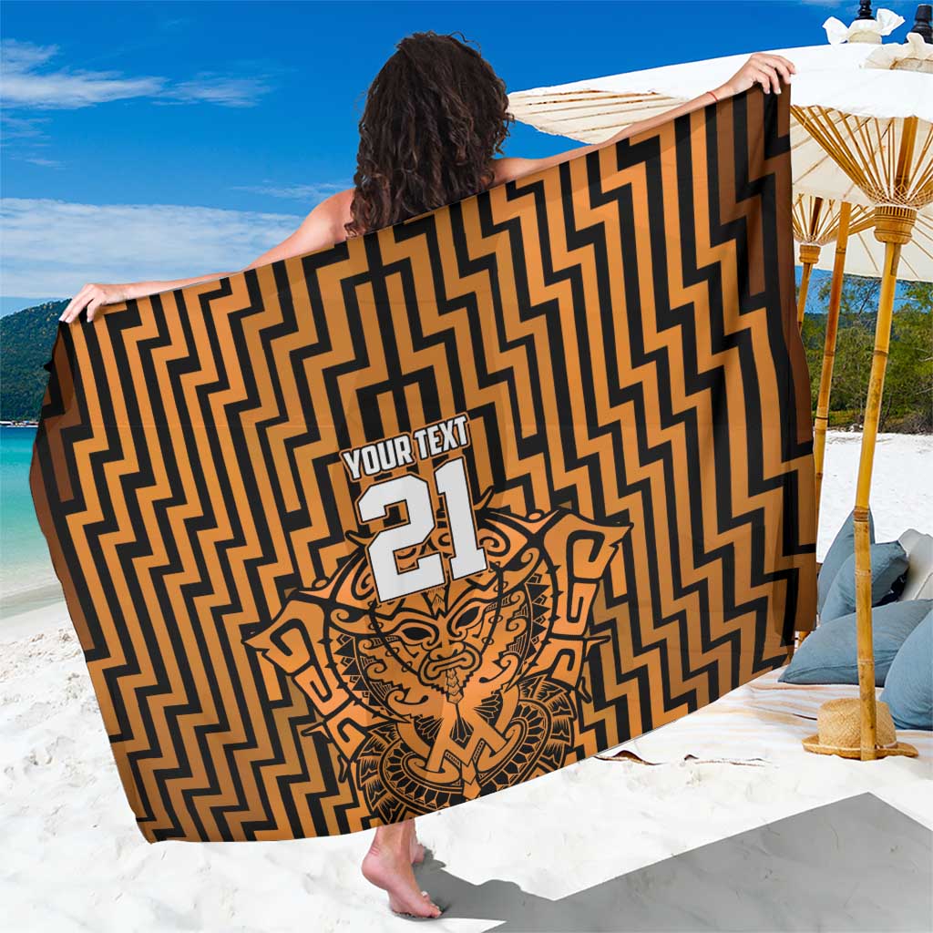 Custom Basketball New Zealand Sarong Gold Maori Ta Moko Indigenous - Polynesian Pride