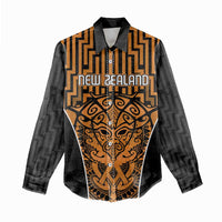 Custom Basketball New Zealand Women Casual Shirt Gold Maori Ta Moko Indigenous - Polynesian Pride