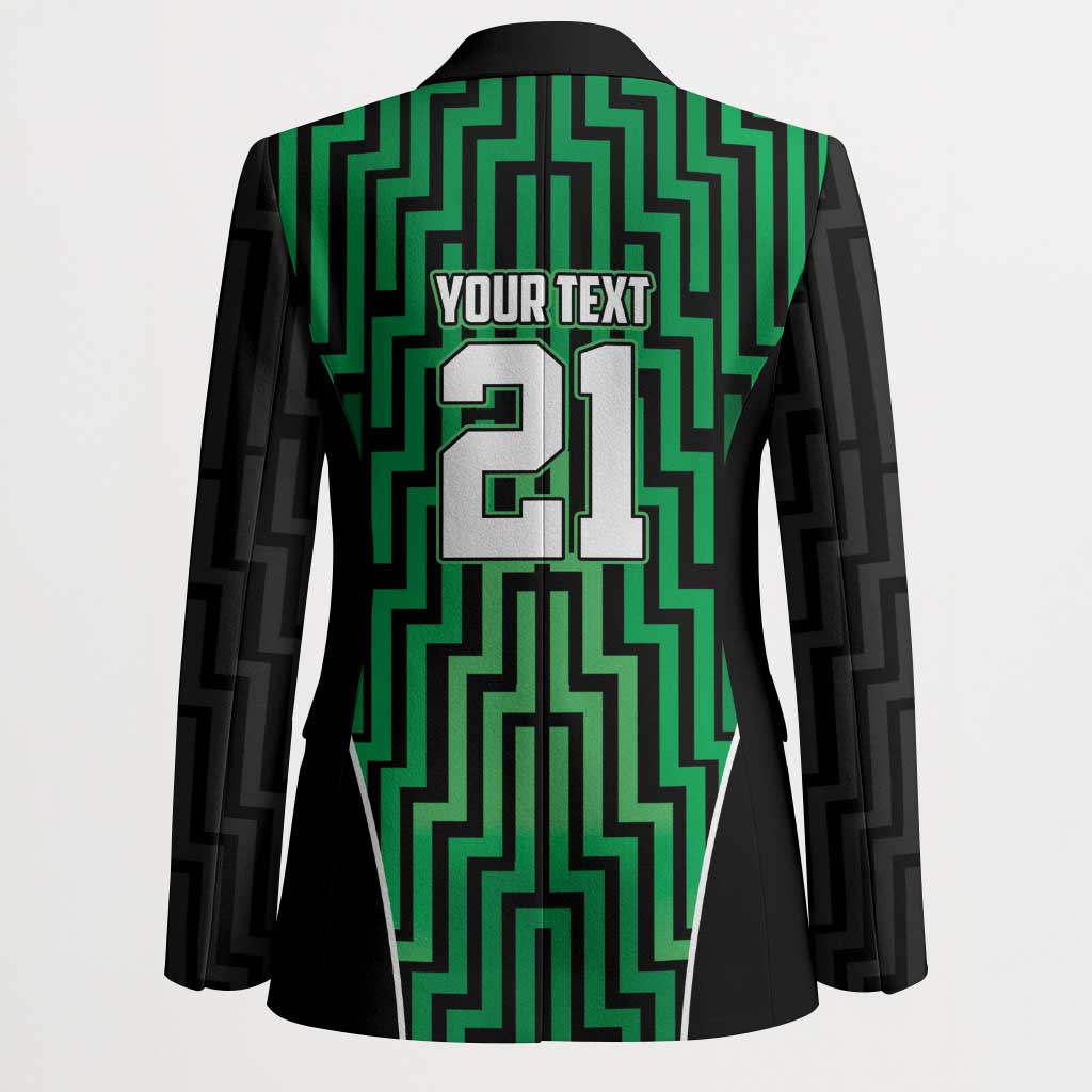 Custom Basketball New Zealand Blazer Green Maori Ta Moko Indigenous - Polynesian Pride
