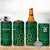 Custom Basketball New Zealand 4 in 1 Can Cooler Tumbler Green Maori Ta Moko Indigenous - Polynesian Pride
