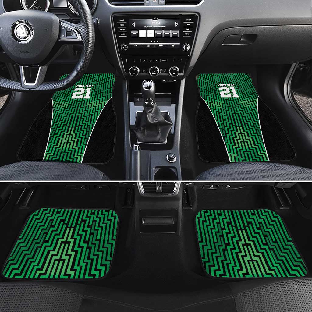 Custom Basketball New Zealand Car Mats Green Maori Ta Moko Indigenous - Polynesian Pride