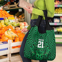 Custom Basketball New Zealand Grocery Bag Green Maori Ta Moko Indigenous - Polynesian Pride