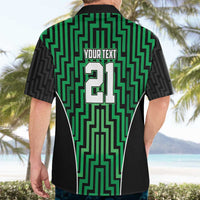 Custom Basketball New Zealand Hawaiian Shirt Green Maori Ta Moko Indigenous - Polynesian Pride