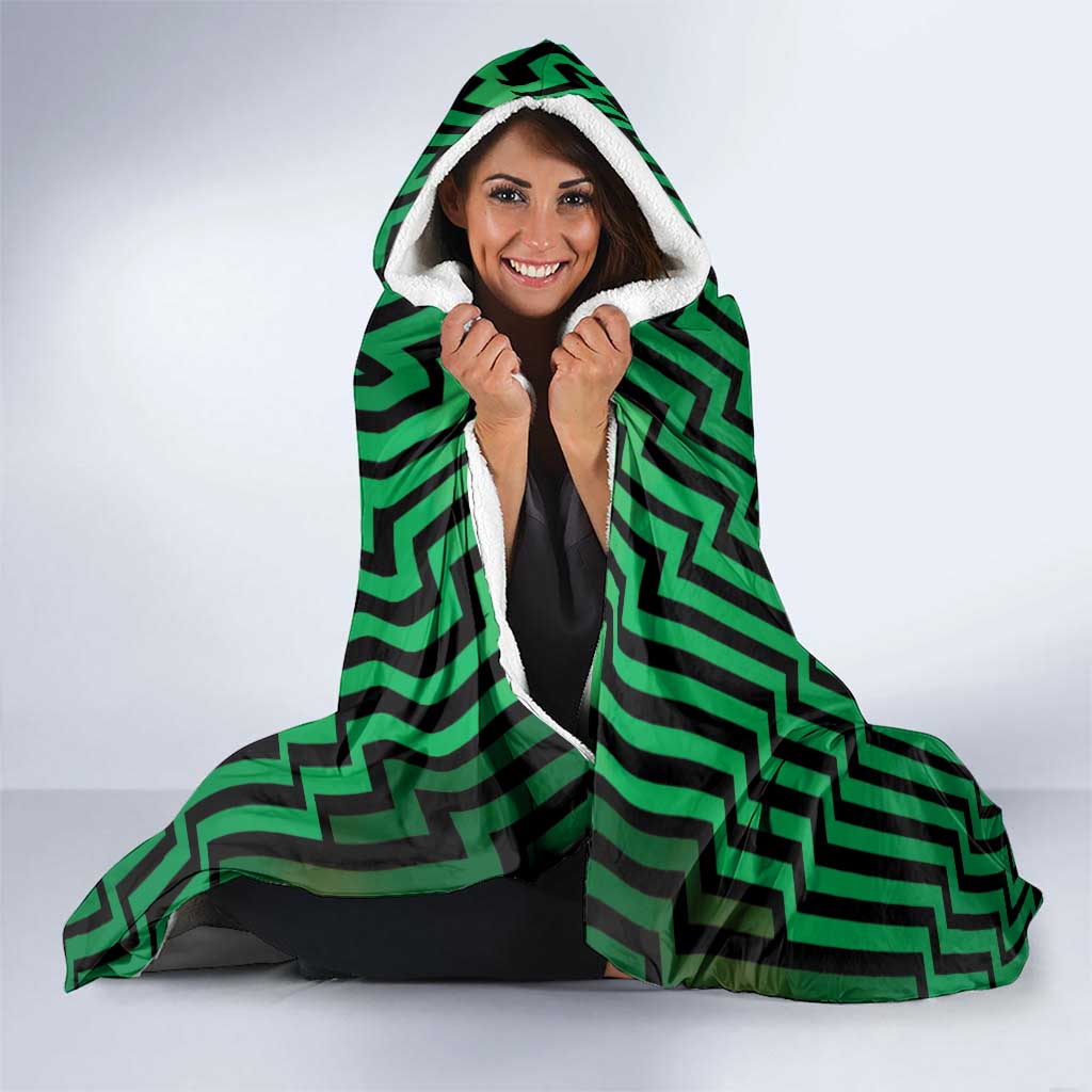 Custom Basketball New Zealand Hooded Blanket Green Maori Ta Moko Indigenous - Polynesian Pride