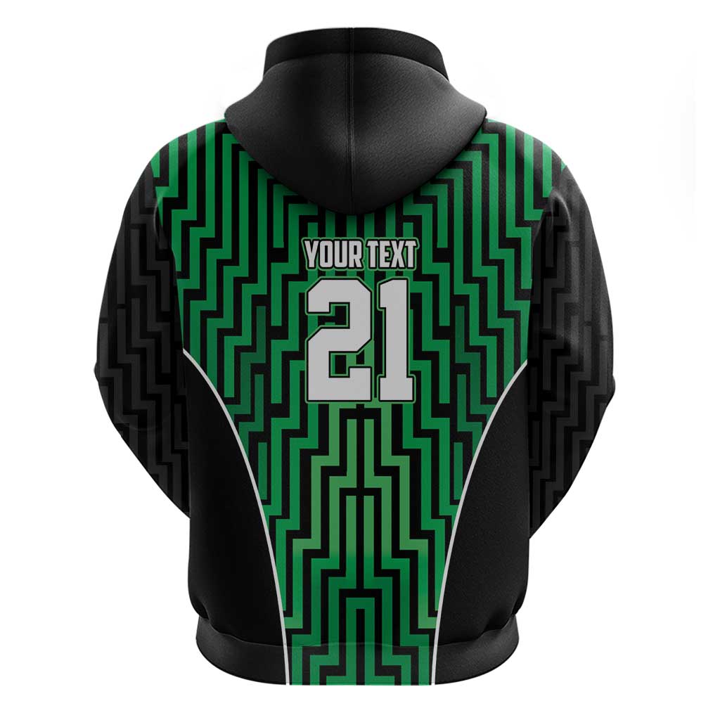 Custom Basketball New Zealand Hoodie Green Maori Ta Moko Indigenous - Polynesian Pride