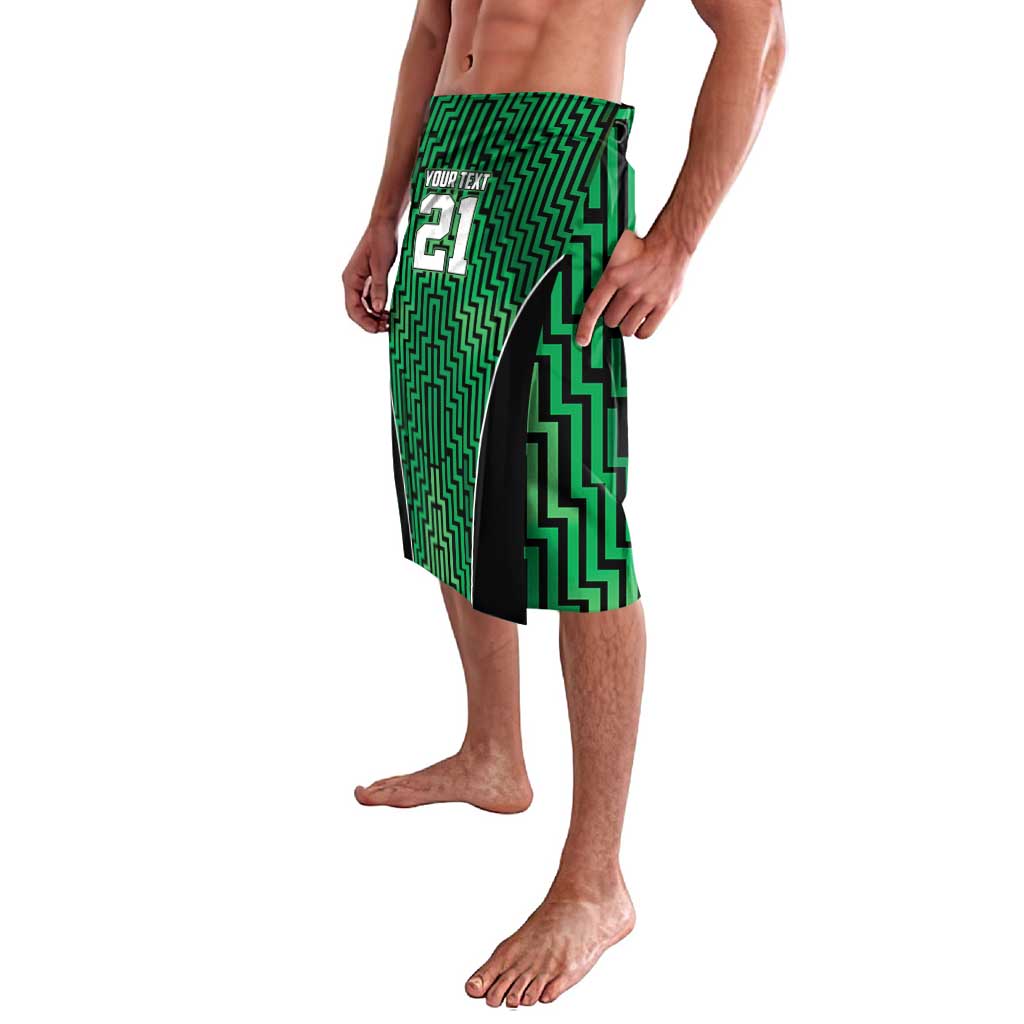 Custom Basketball New Zealand Lavalava Green Maori Ta Moko Indigenous - Polynesian Pride