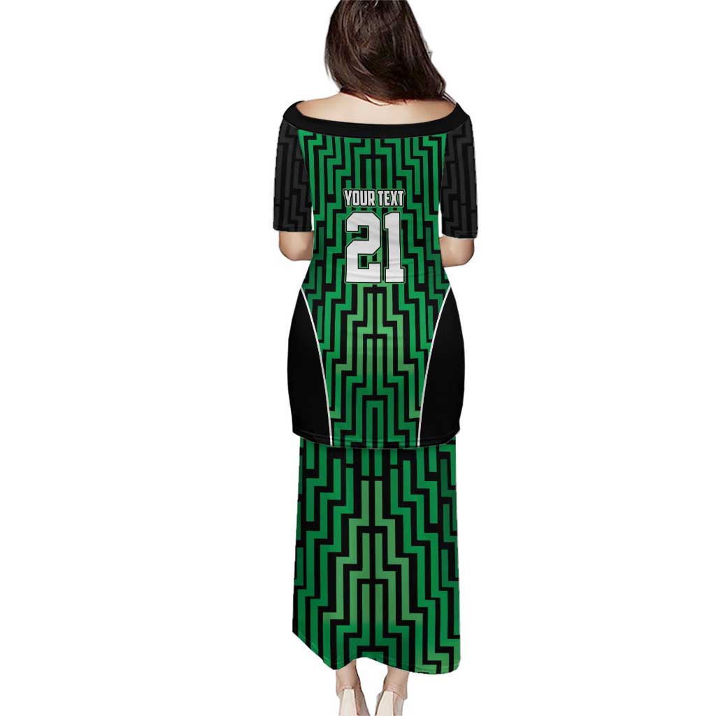 Custom Basketball New Zealand Puletasi Green Maori Ta Moko Indigenous - Polynesian Pride