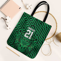 Custom Basketball New Zealand Tote Bag Green Maori Ta Moko Indigenous - Polynesian Pride