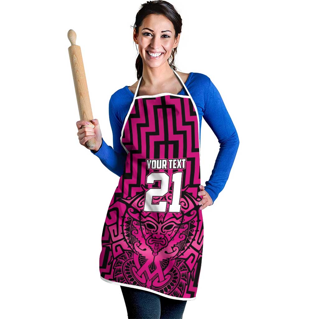 Custom Basketball New Zealand Apron Pink Maori Ta Moko Indigenous - Polynesian Pride
