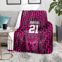 Custom Basketball New Zealand Blanket Pink Maori Ta Moko Indigenous - Polynesian Pride