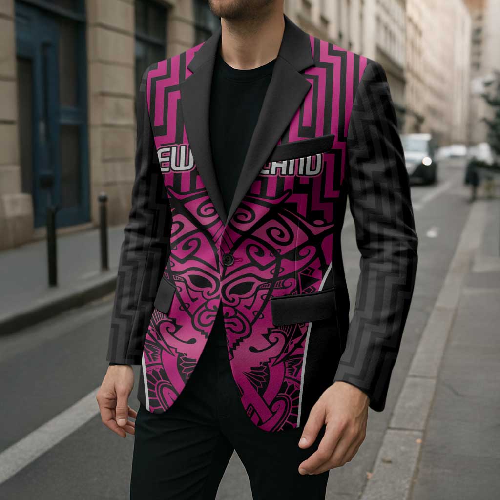 Custom Basketball New Zealand Blazer Pink Maori Ta Moko Indigenous - Polynesian Pride