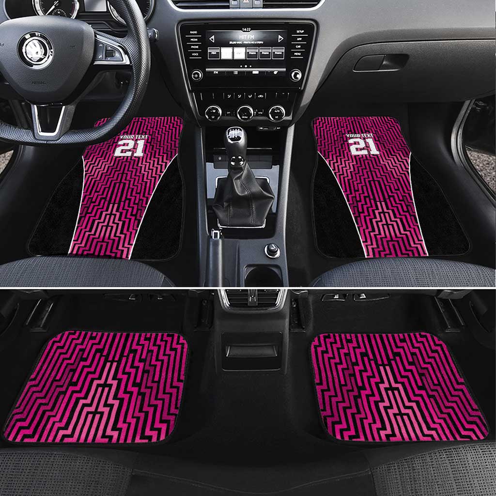 Custom Basketball New Zealand Car Mats Pink Maori Ta Moko Indigenous - Polynesian Pride