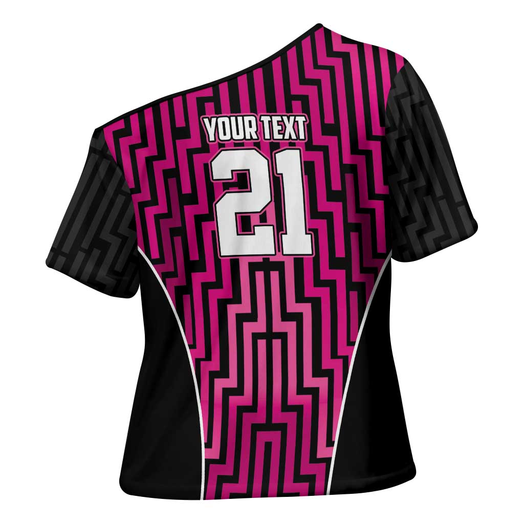 Custom Basketball New Zealand Cross Shoulder Shirt Pink Maori Ta Moko Indigenous - Polynesian Pride