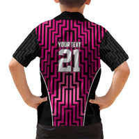Custom Basketball New Zealand Kid Hawaiian Shirt Pink Maori Ta Moko Indigenous - Polynesian Pride