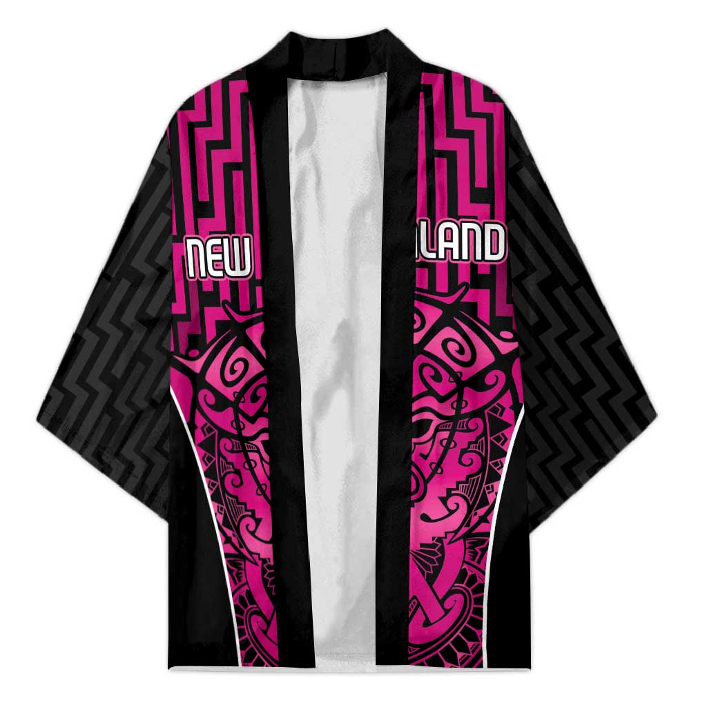 Custom Basketball New Zealand Kimono Pink Maori Ta Moko Indigenous LT9 Unisex Pink - Polynesian Pride