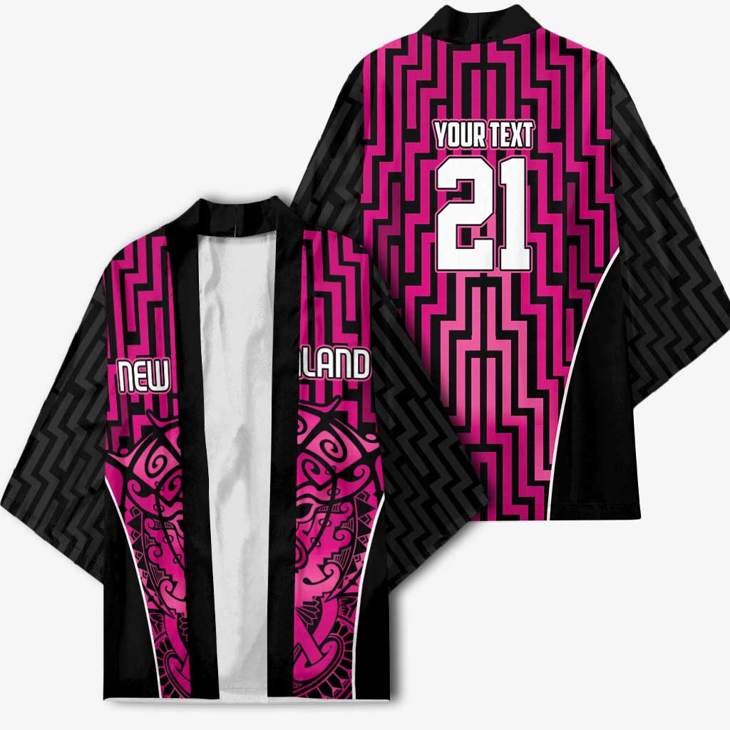 Custom Basketball New Zealand Kimono Pink Maori Ta Moko Indigenous LT9 - Polynesian Pride
