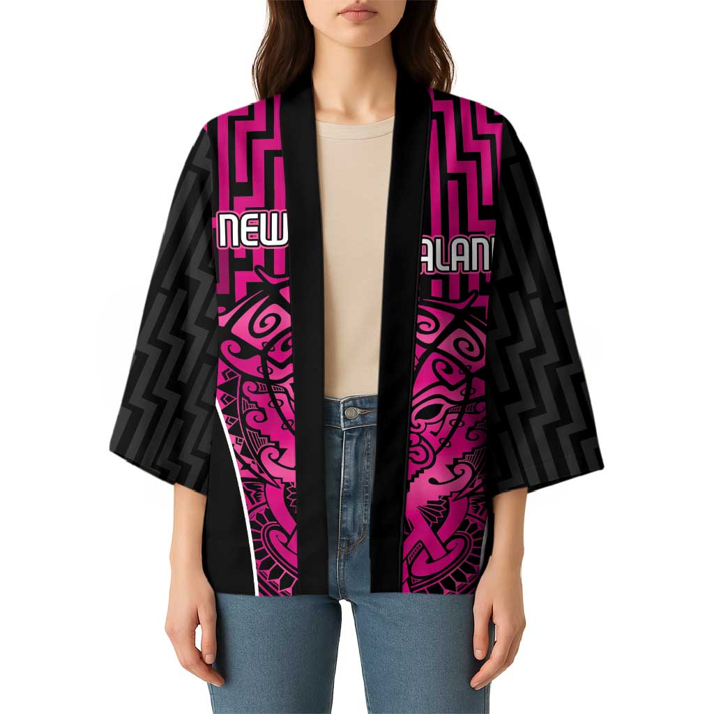Custom Basketball New Zealand Kimono Pink Maori Ta Moko Indigenous LT9 - Polynesian Pride