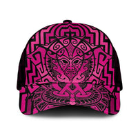 Basketball New Zealand Mesh Trucker Cap Pink Maori Ta Moko Indigenous - Polynesian Pride